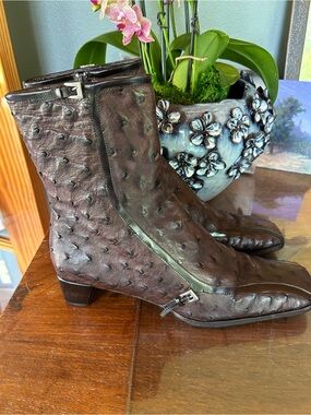 Rare Prada 1990s Ostrich Boot EU 39.5